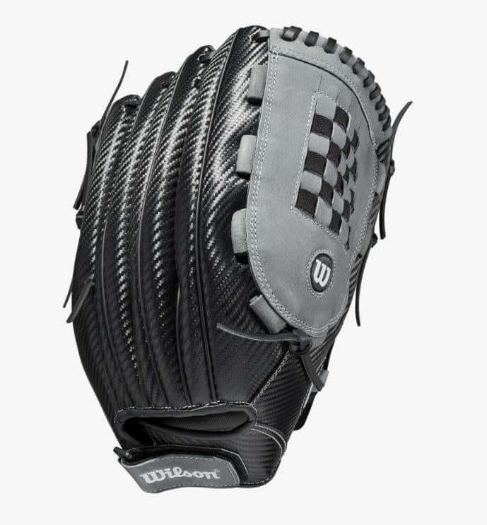 Wilson A360 Slowpitch 14-inch LHT glove in Black/Graphite/White