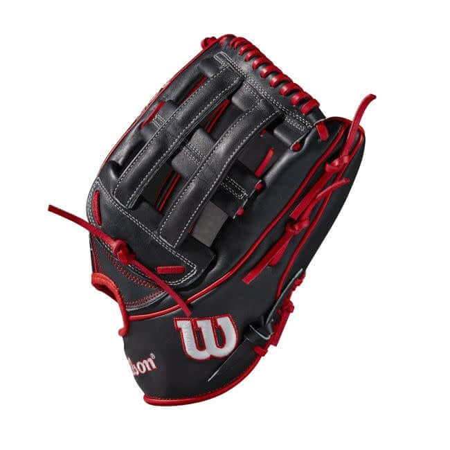 Wilson A2K Juan Soto 12.75 LHT baseball glove with Red and Black Pro Stock Select Leather