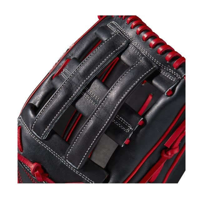 Wilson A2K Juan Soto 12.75 LHT baseball glove with Red and Black Pro Stock Select Leather