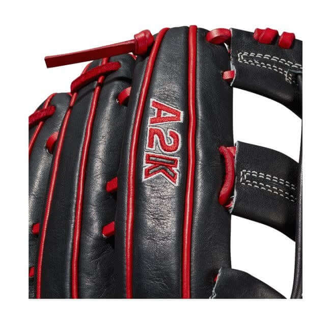 Wilson A2K Juan Soto 12.75 LHT baseball glove with Red and Black Pro Stock Select Leather
