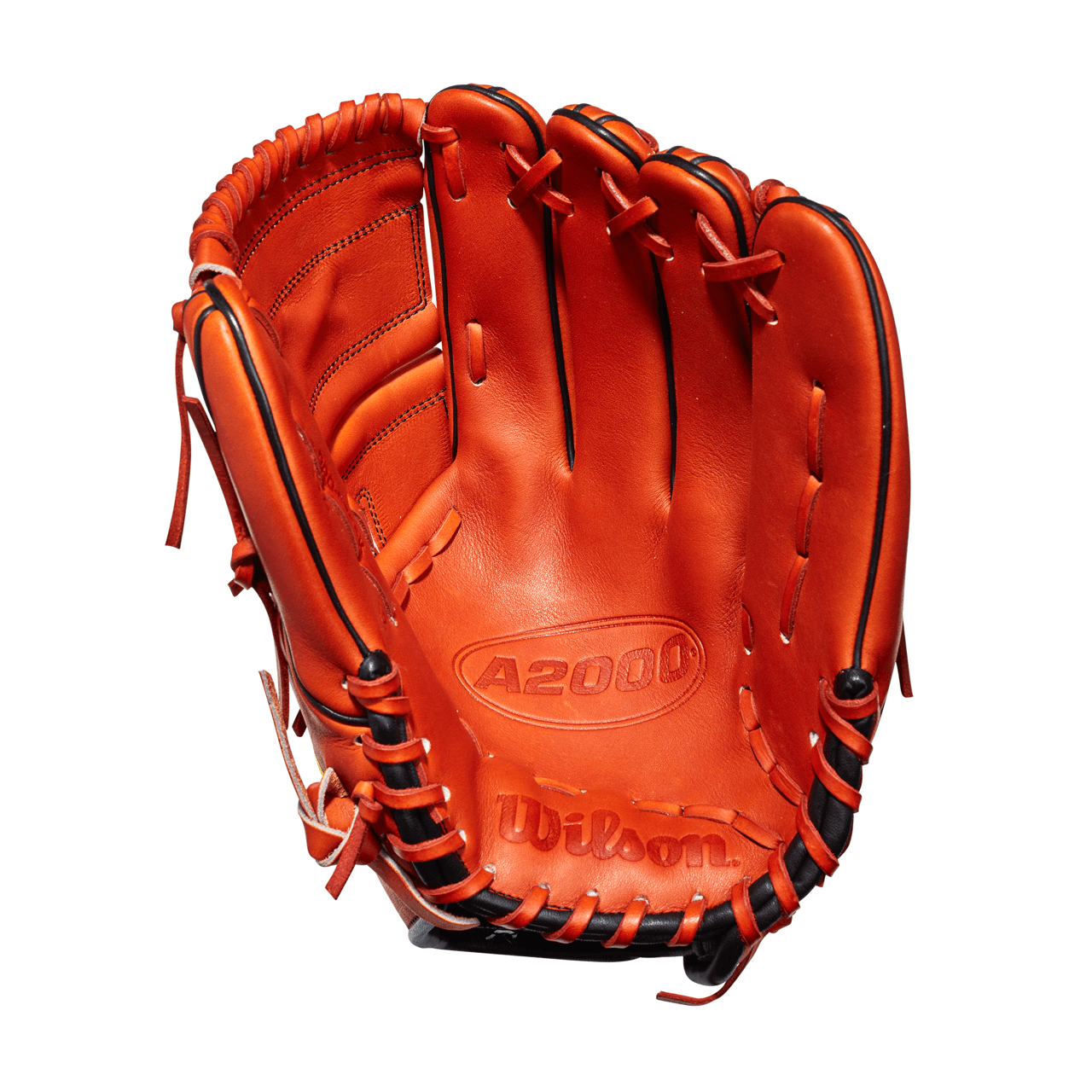 Wilson A2000 B2 Special Edition RHT Copper 12 baseball glove, closed two-piece web design.