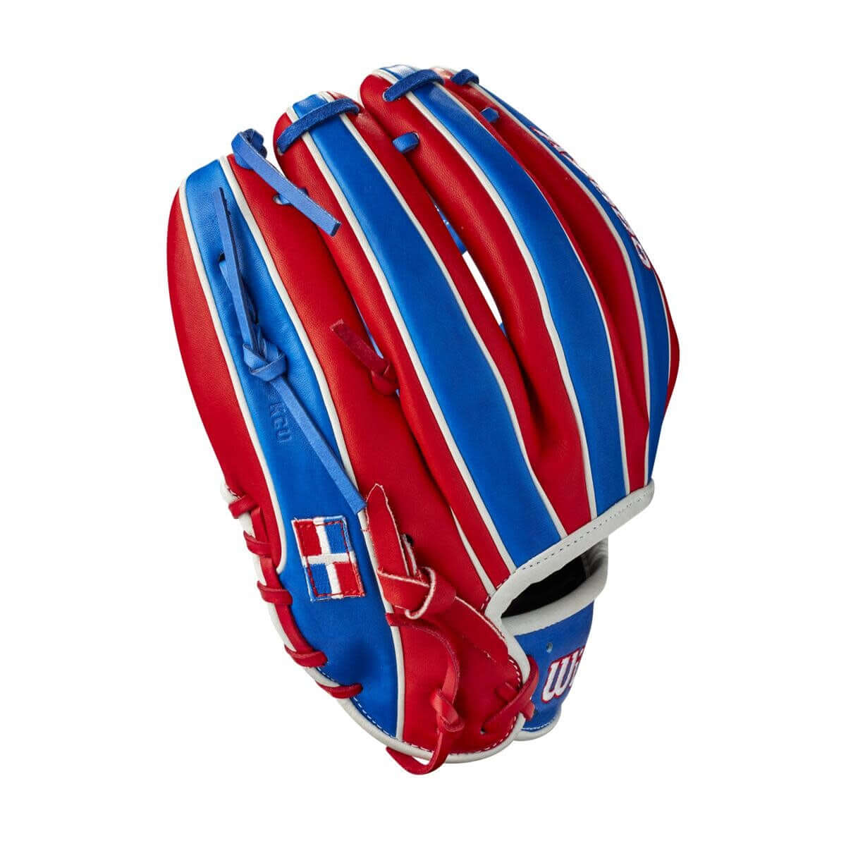 Dominican Republic flag on Wilson A2000 1786 Country Pride Series 11.5 Infield Glove.