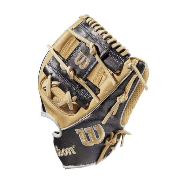 Wilson A2K SC1786 11.5 baseball glove, blonde/gunmetal grey, with Spin Control Technology.