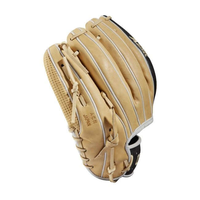 Wilson A2K SC1786 11.5 baseball glove, blonde/gunmetal grey, with Spin Control Technology.