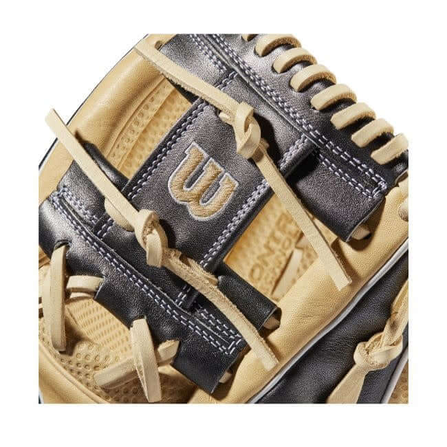 Wilson A2K SC1786 11.5 baseball glove, blonde/gunmetal grey, with Spin Control Technology.