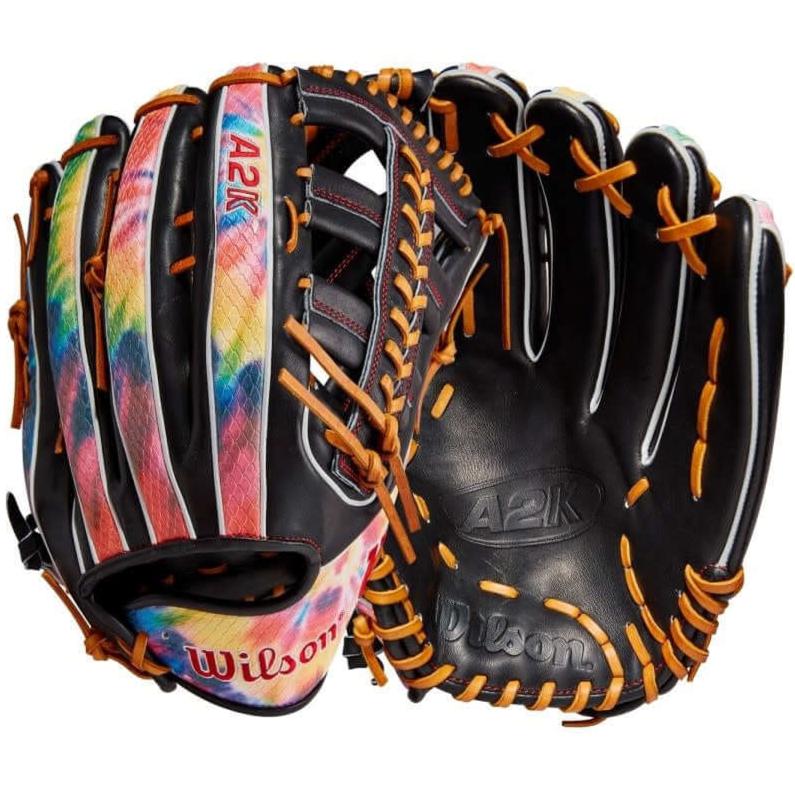 Wilson A2K 1810SS 12.75 inch Outfield Baseball Glove, Limited Edition, Black Pro Stock Leather, Saddle Tan Laces, LHT