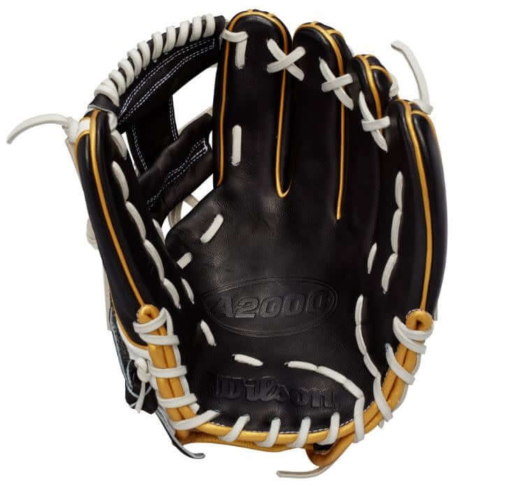 Wilson A2000 100 Glove of The Month September 2021 with Vegas Gold Bold Logos