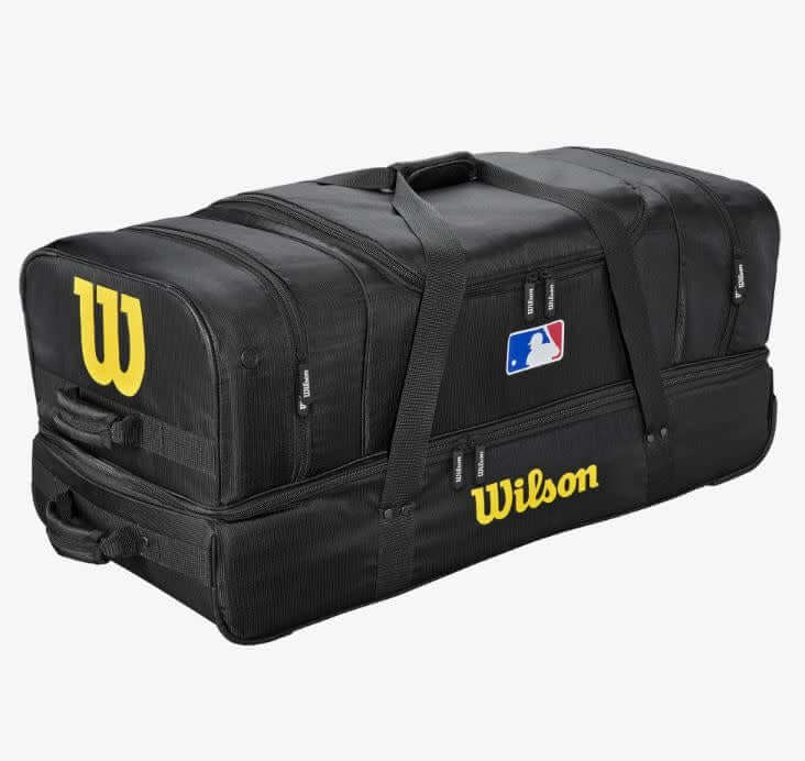 Wilson Umpire Bag On Wheels with comfort-grip handle and inline wheels