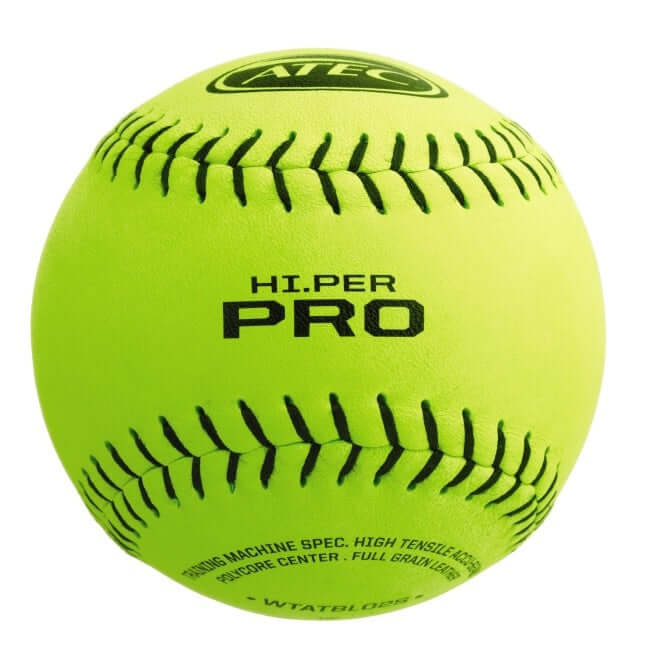ATEC Hi.Per Pro Leather Flat Seam Softball with premium full-grain optic leather cover.
