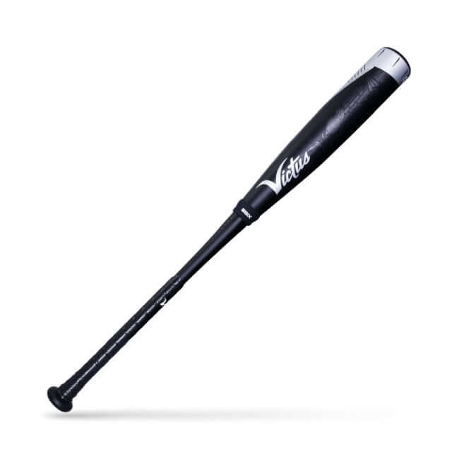 Victus Nox Senior League bat with end-loaded design and military-grade aluminum barrel.