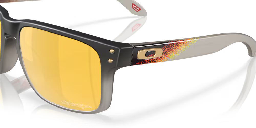 Angled side view of Oakley Holbrook XL Prizm 24K Polarized sunglasses