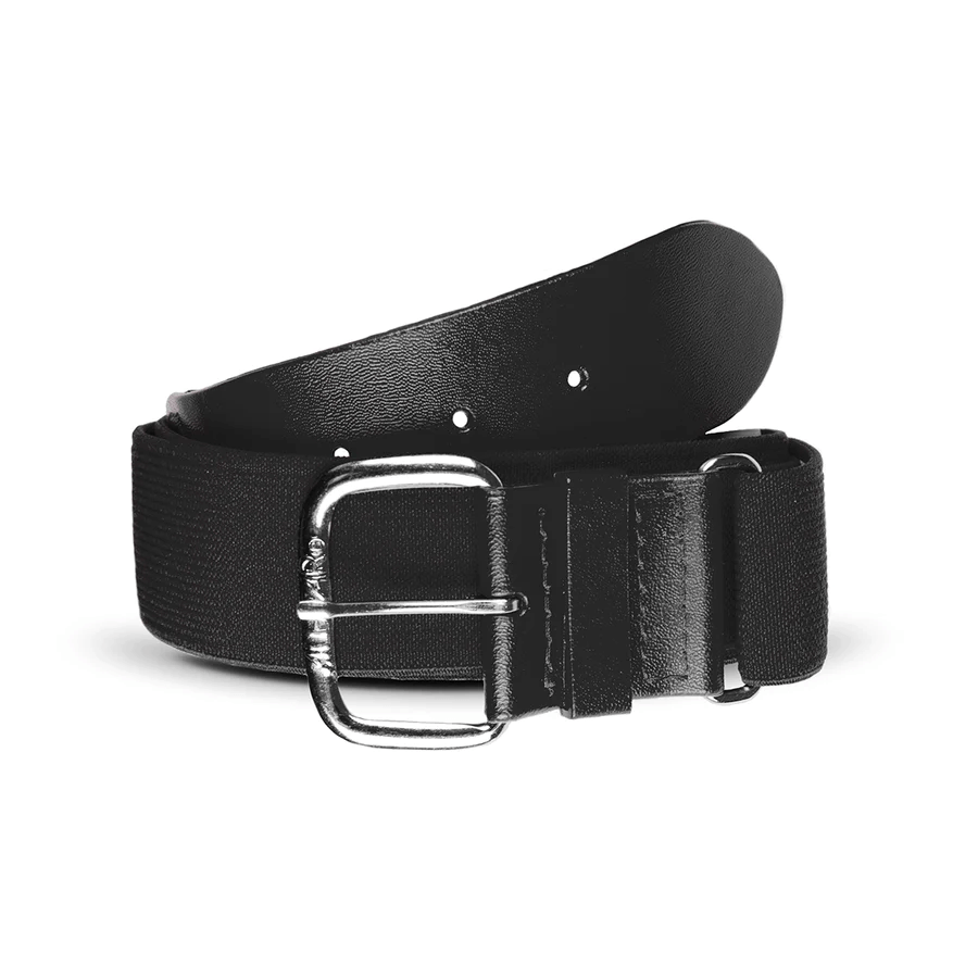 All-Star Youth Helix lifetime elastic belt in black with nickel finished buckle and solid PVC tabs for durability.