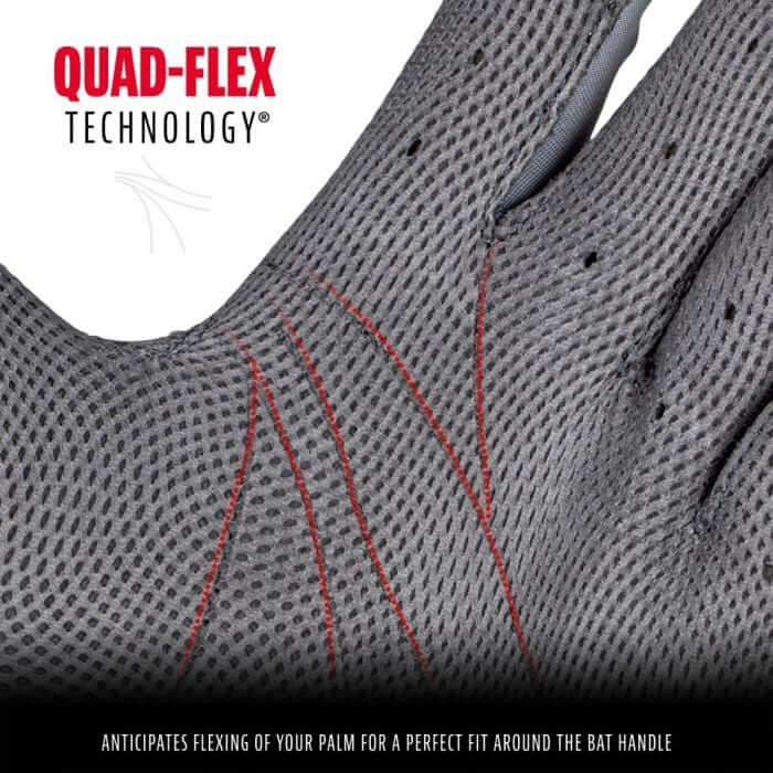 Close-up of Franklin CFX Pro Batting Gloves showcasing Quad-Flex Technology for enhanced fit and flexibility.