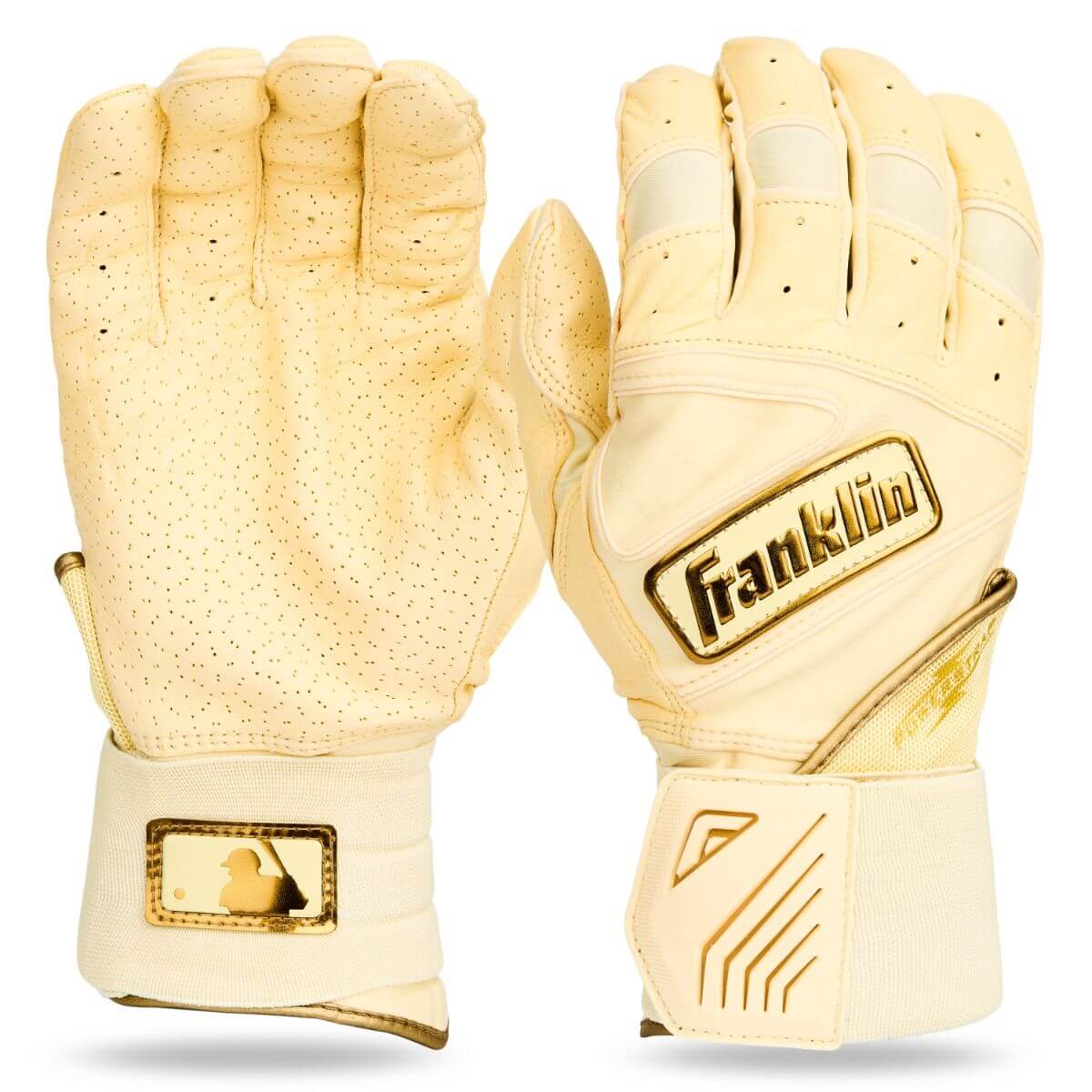 Franklin Adult Infinite Powerstrap Batting Gloves - Vanilla/Gold