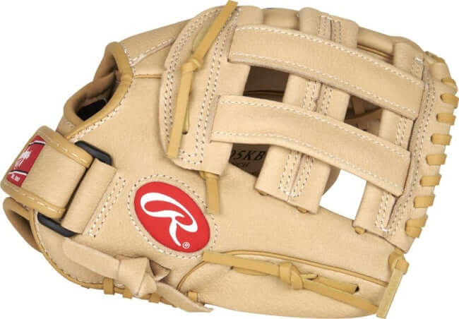 Rawlings Sure Catch 10.5-inch youth baseball glove with a lightweight leather design for young athletes' performance.