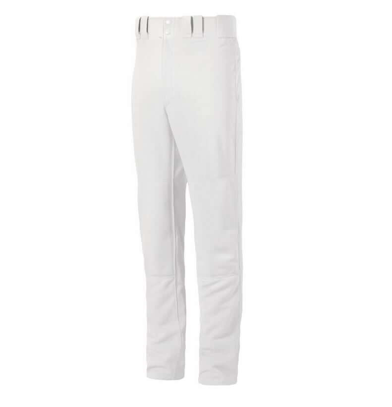 Mizuno Youth Premier Pro Baseball Pant G2 in white, designed for young players, offering a professional look and enhanced performance.