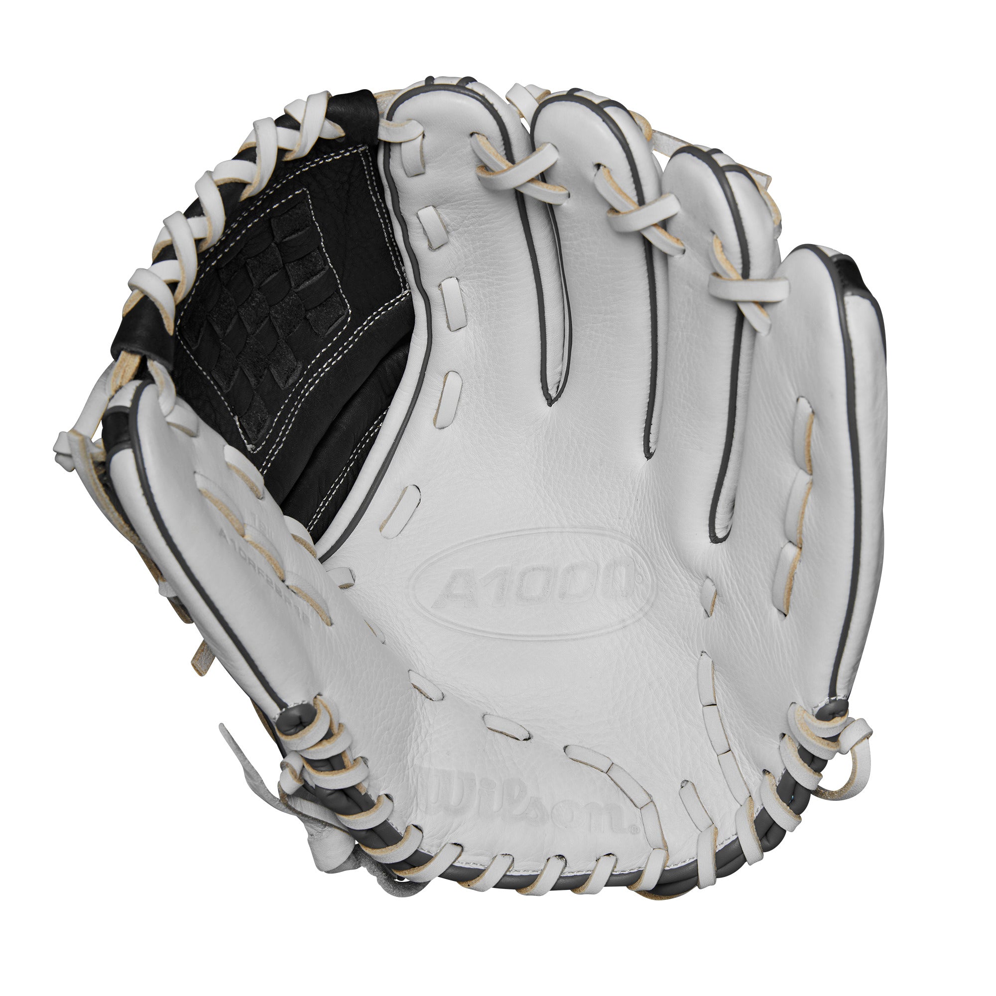 Wilson 2024 A1000 P12 Pitcher's Fastpitch Softball Glove White/Grey 12"