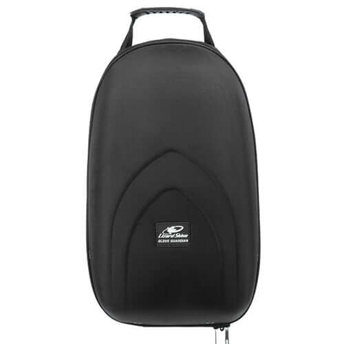 Black crush-proof glove case from Lizard Skin, designed to protect glove shape and secure storage.