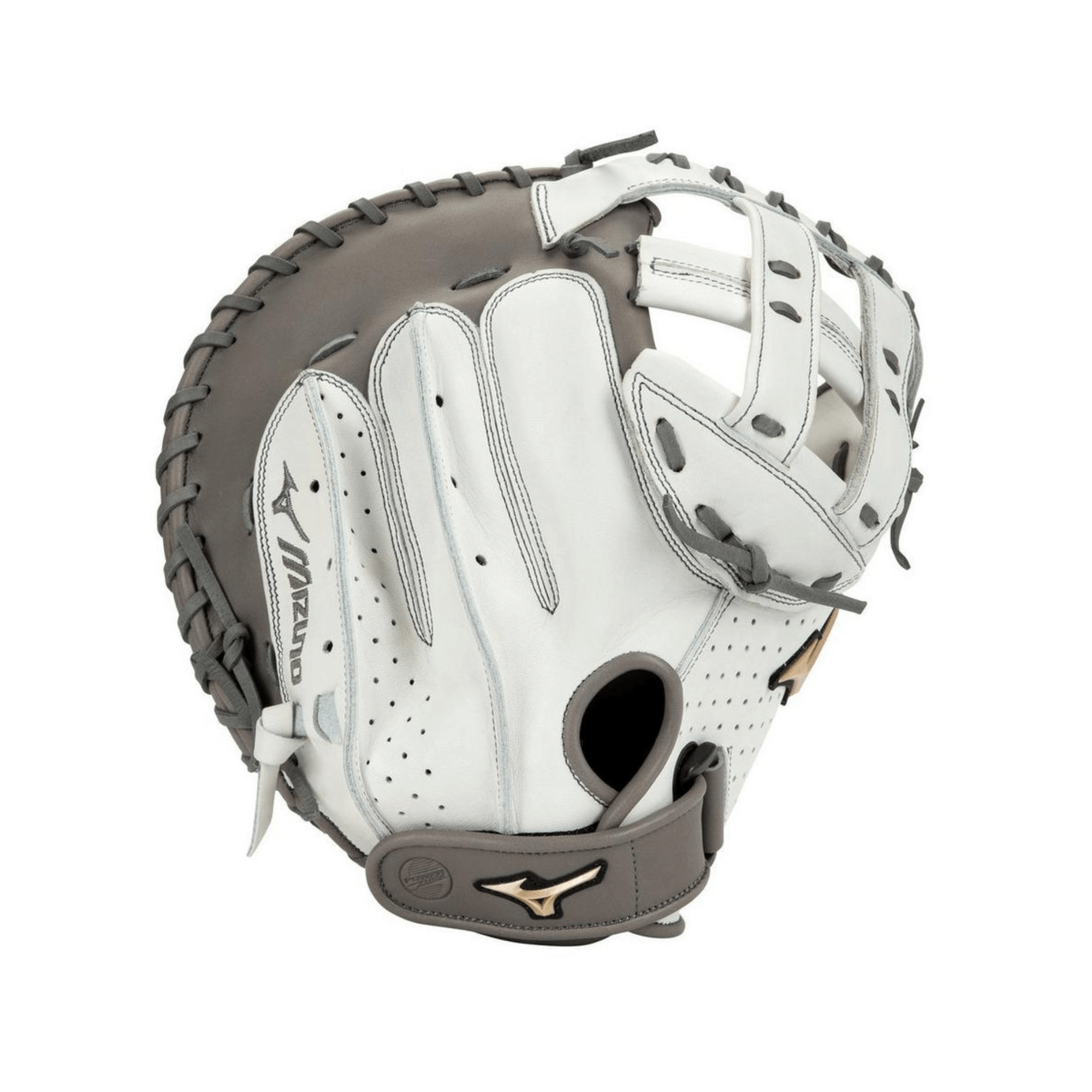 Mizuno GPE-340F Prime Elite Fastpitch Catcher's Mitt 34" RH White Grey