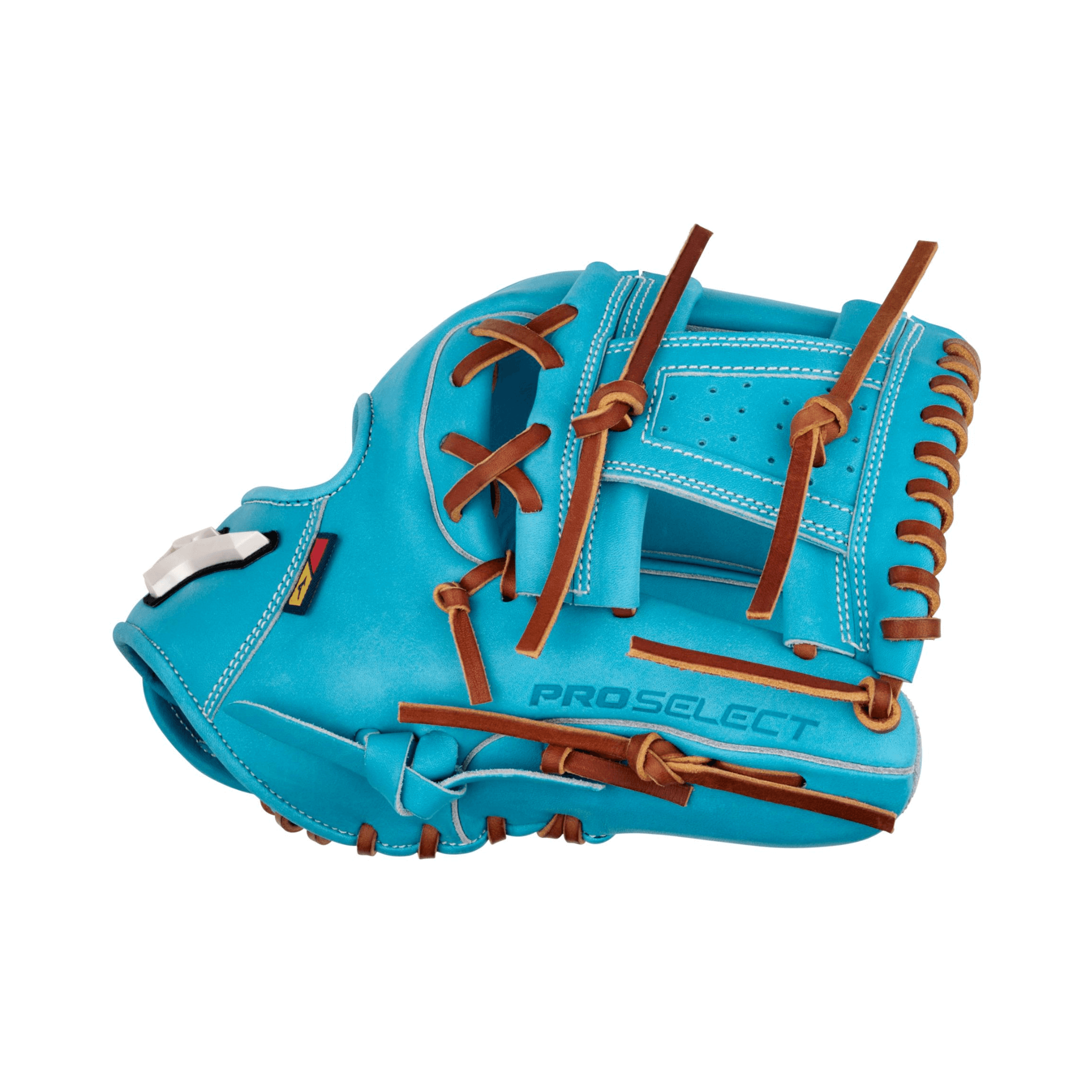 Close-up of thumb area on Mizuno GPS-42R Pro Select 11.5" RH Blue glove with comfort thumb slot