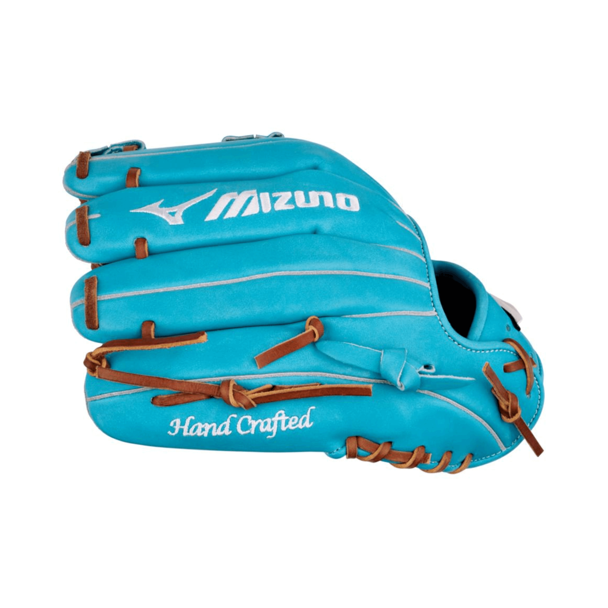 Finger stalls of Mizuno GPS-42R Pro Select 11.5" RH Blue glove featuring durable professional lace and smooth leather finish