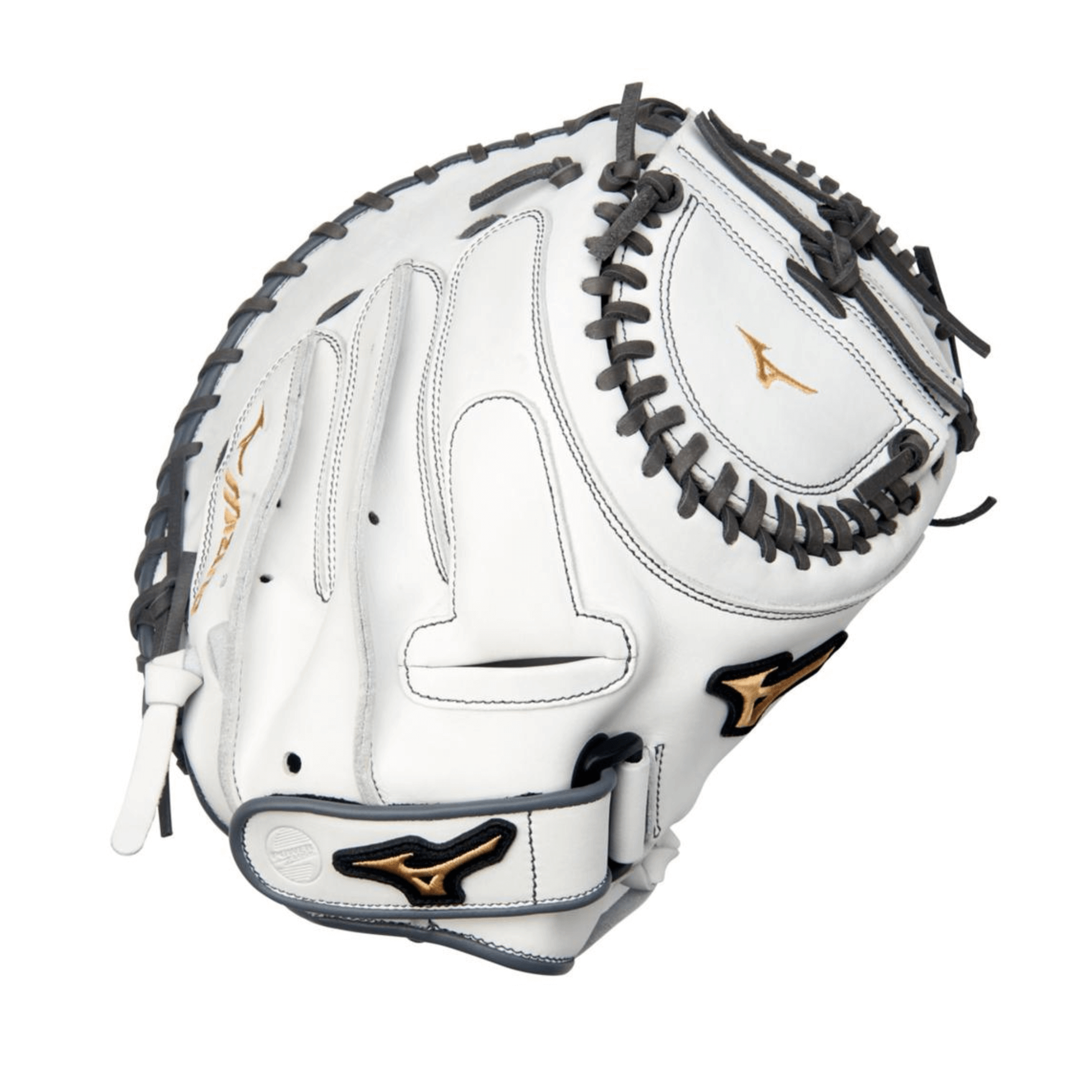 Mizuno GXS50PF4W MVP Prime Catcher's Mitt, 34, Right Hand, White-Grey