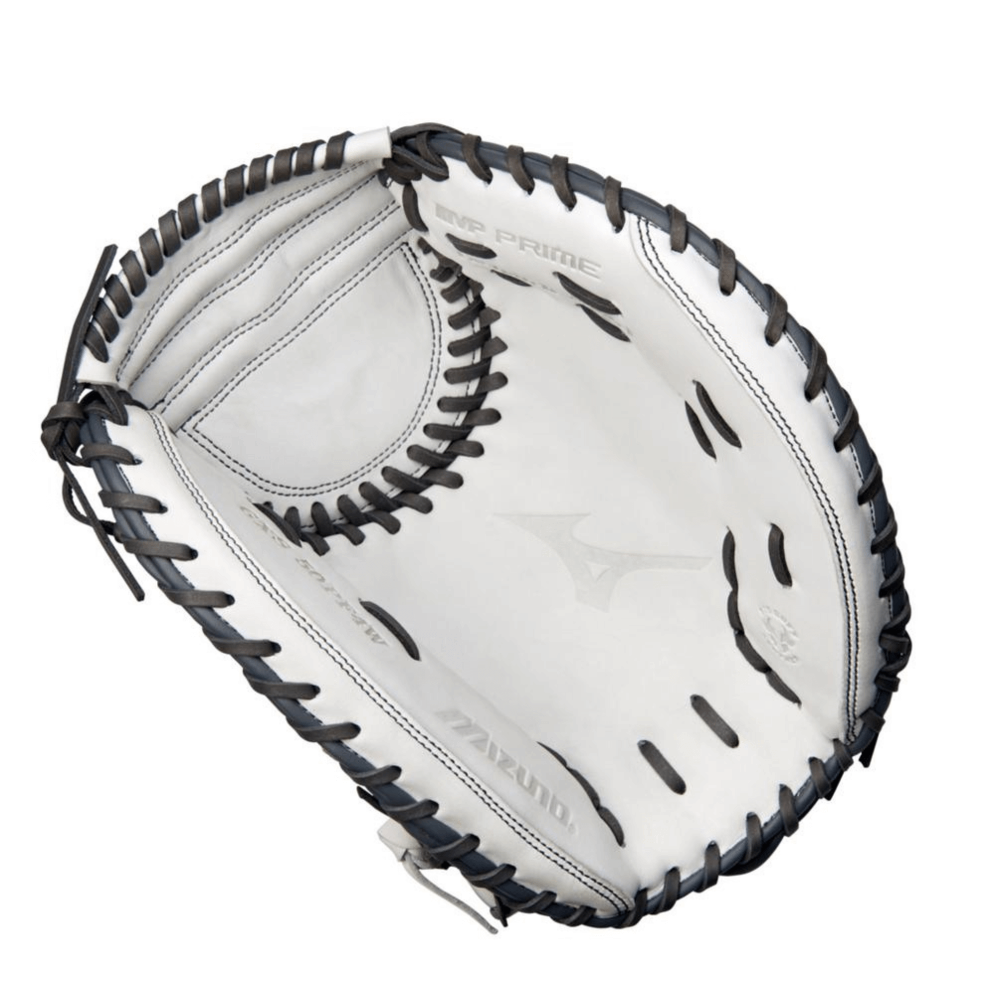 Mizuno GXS50PF4W MVP Prime Catcher's Mitt, 34, Right Hand, White-Grey