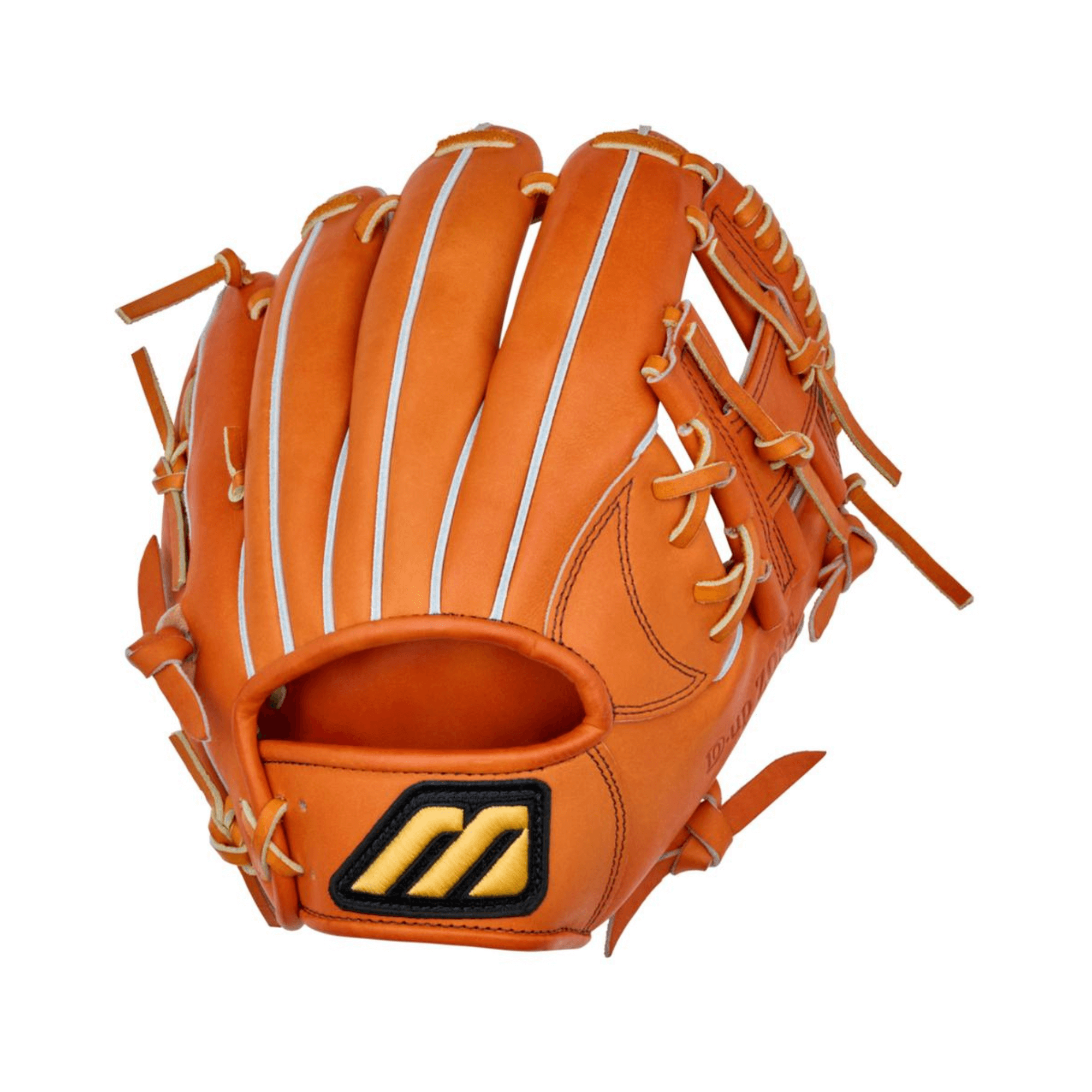 Mizuno Pro D-Up Zone July Limited Edition Glove 89' in orange, 11.25", made in Haga Japan with retro design details.