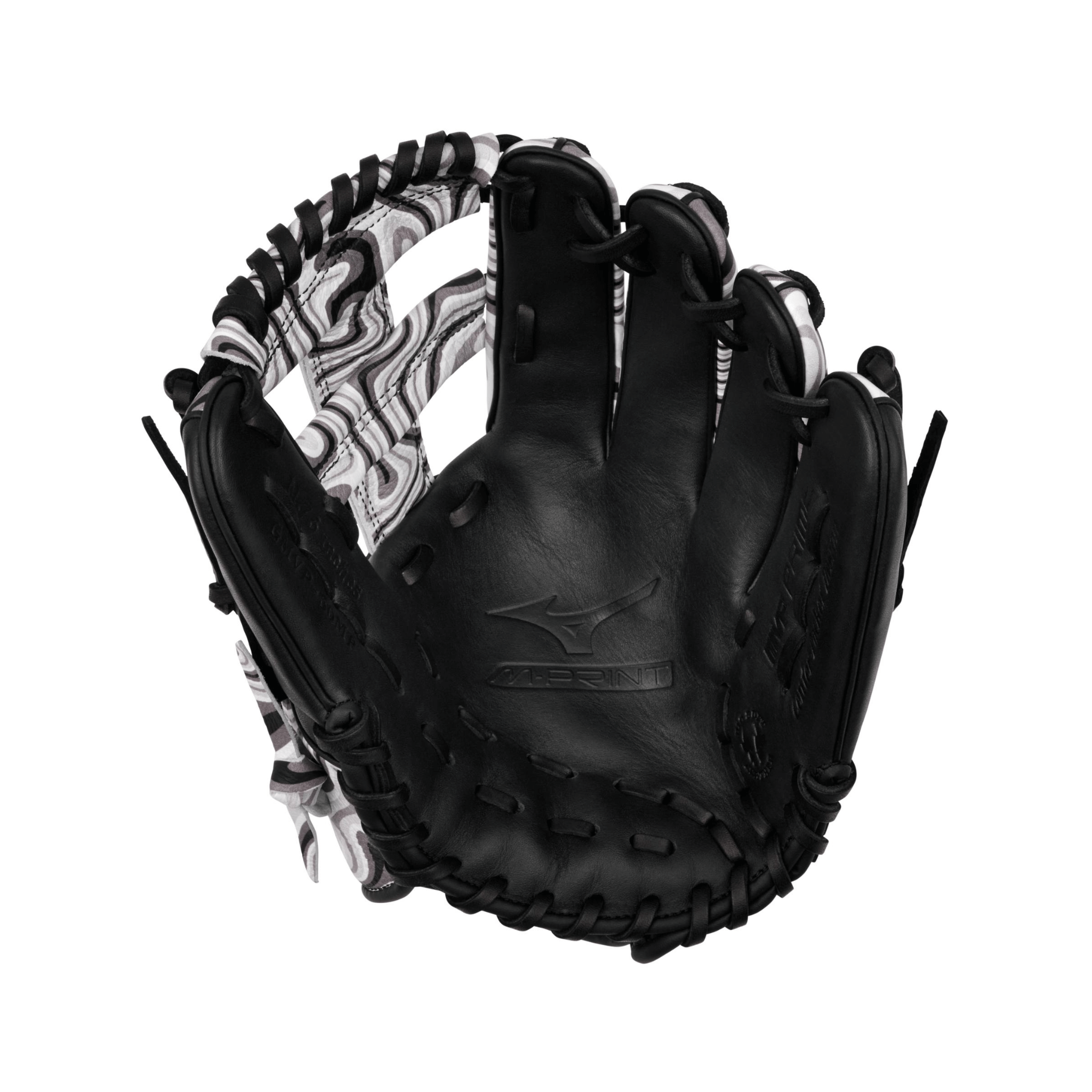 Mizuno GMVP-50MP MVP Prime 11.75" Oil Slick glove palm view with Center Pocket Designed Patterns and Bio Soft Leather