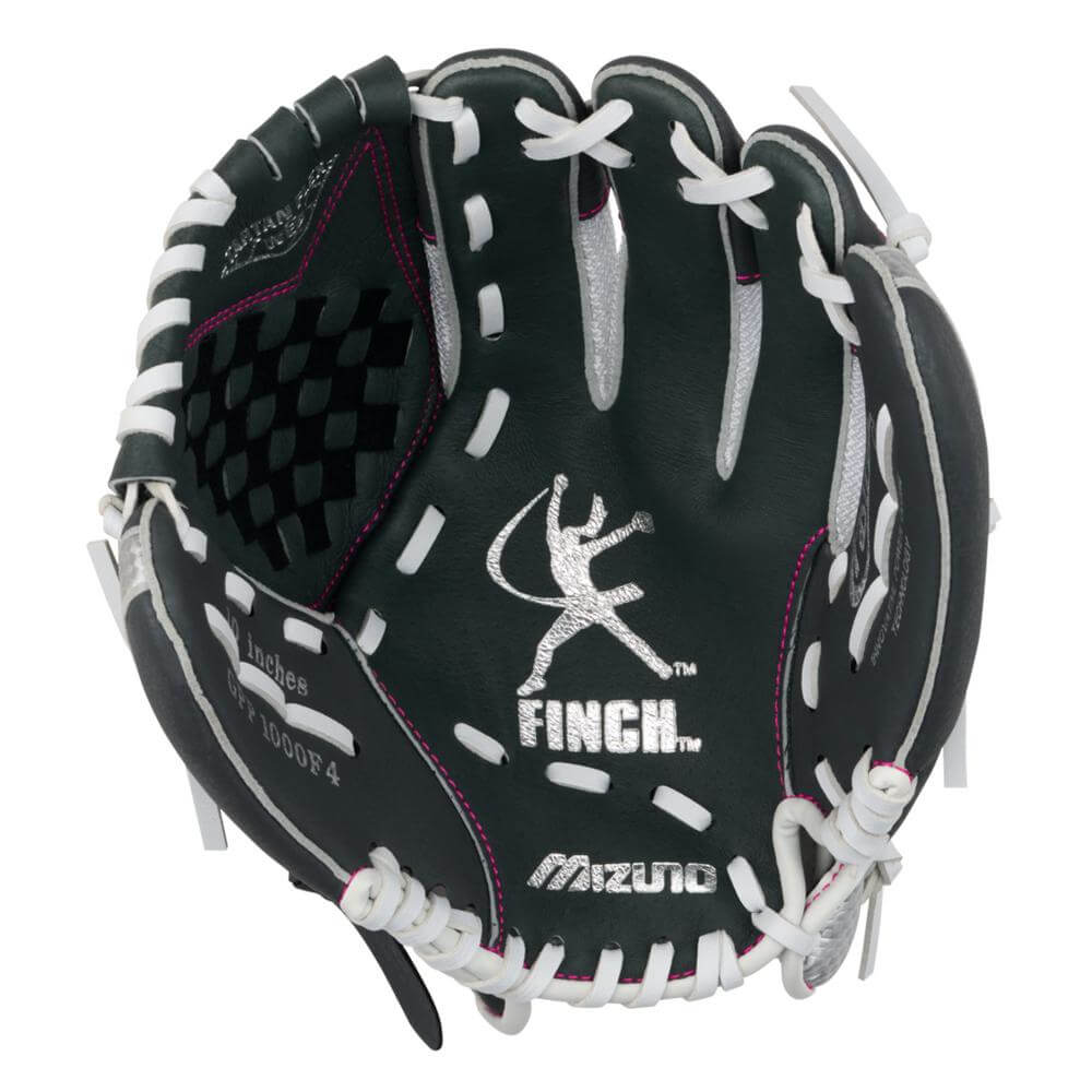 Palm view of Mizuno GPP1000F4 Prospect Finch Series Youth 10" Softball Glove full grain pigskin leather.