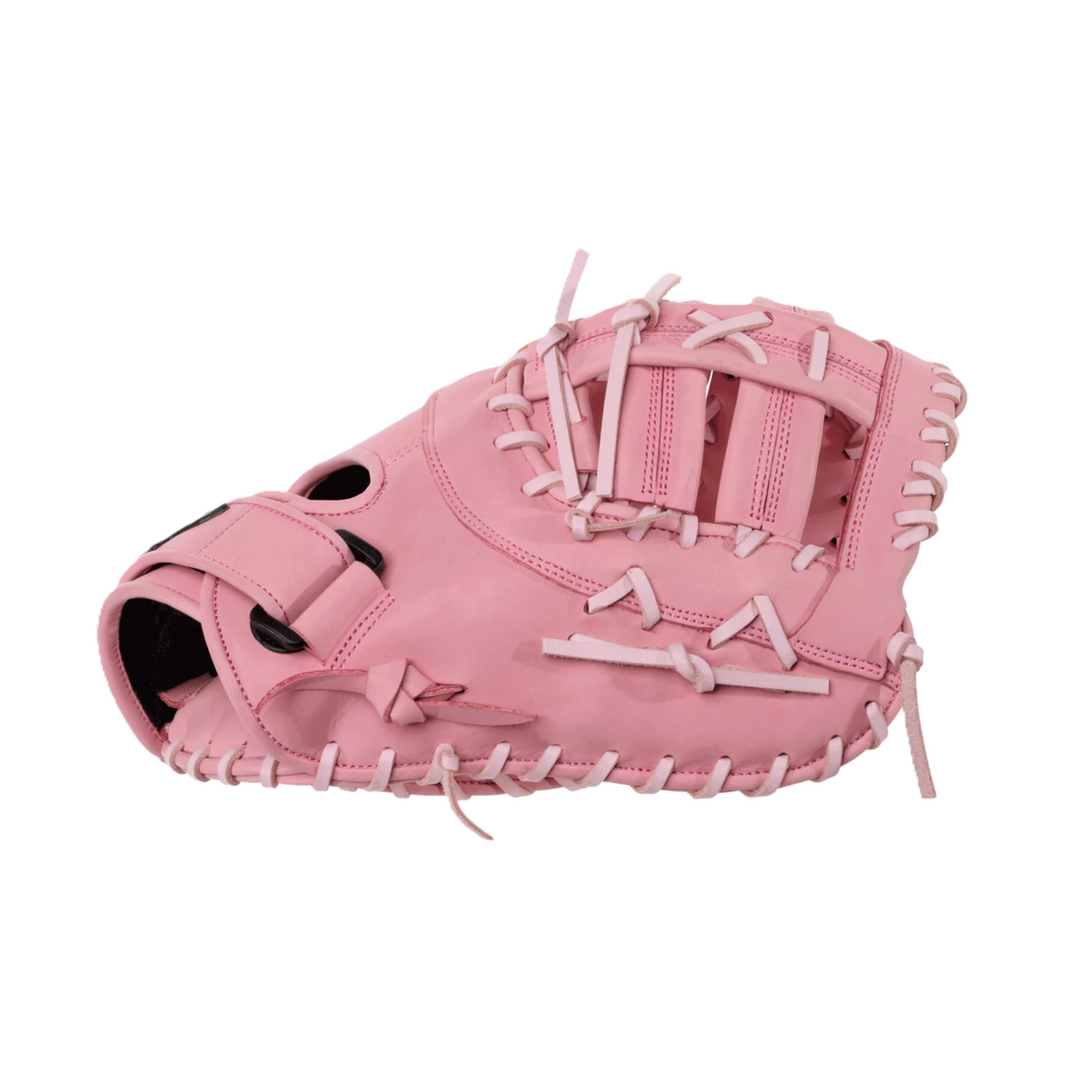 Mizuno MVP Prime 13" Fastpitch Softball First Base Mitt thumb detail showing leather construction and professional-level lacing