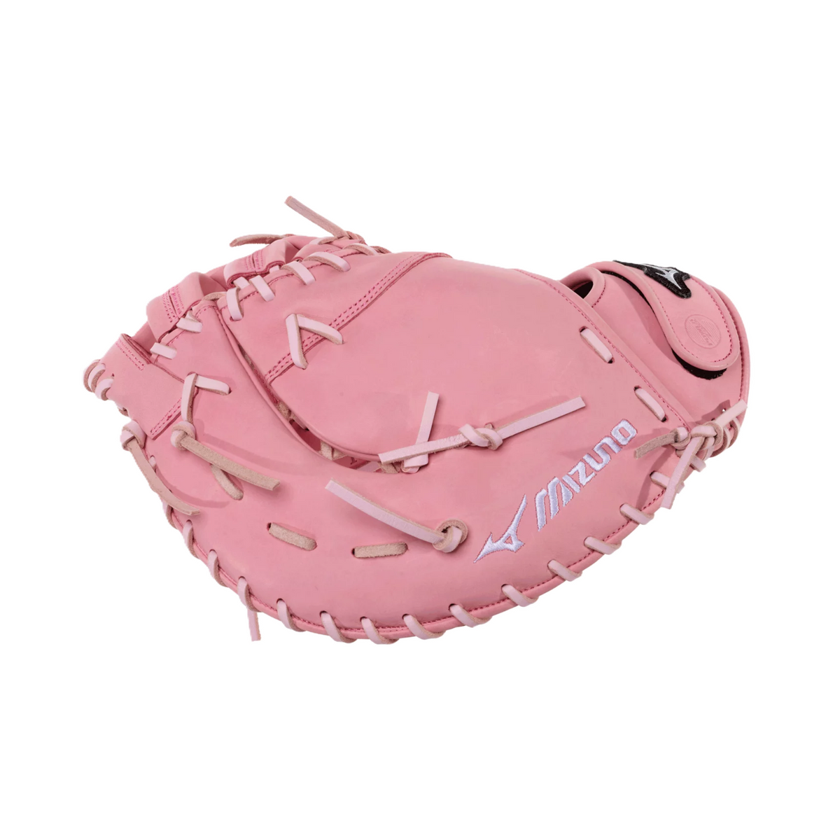 Mizuno MVP Prime 13" Fastpitch Softball First Base Mitt finger detail highlighting leather craftsmanship and durable stitching