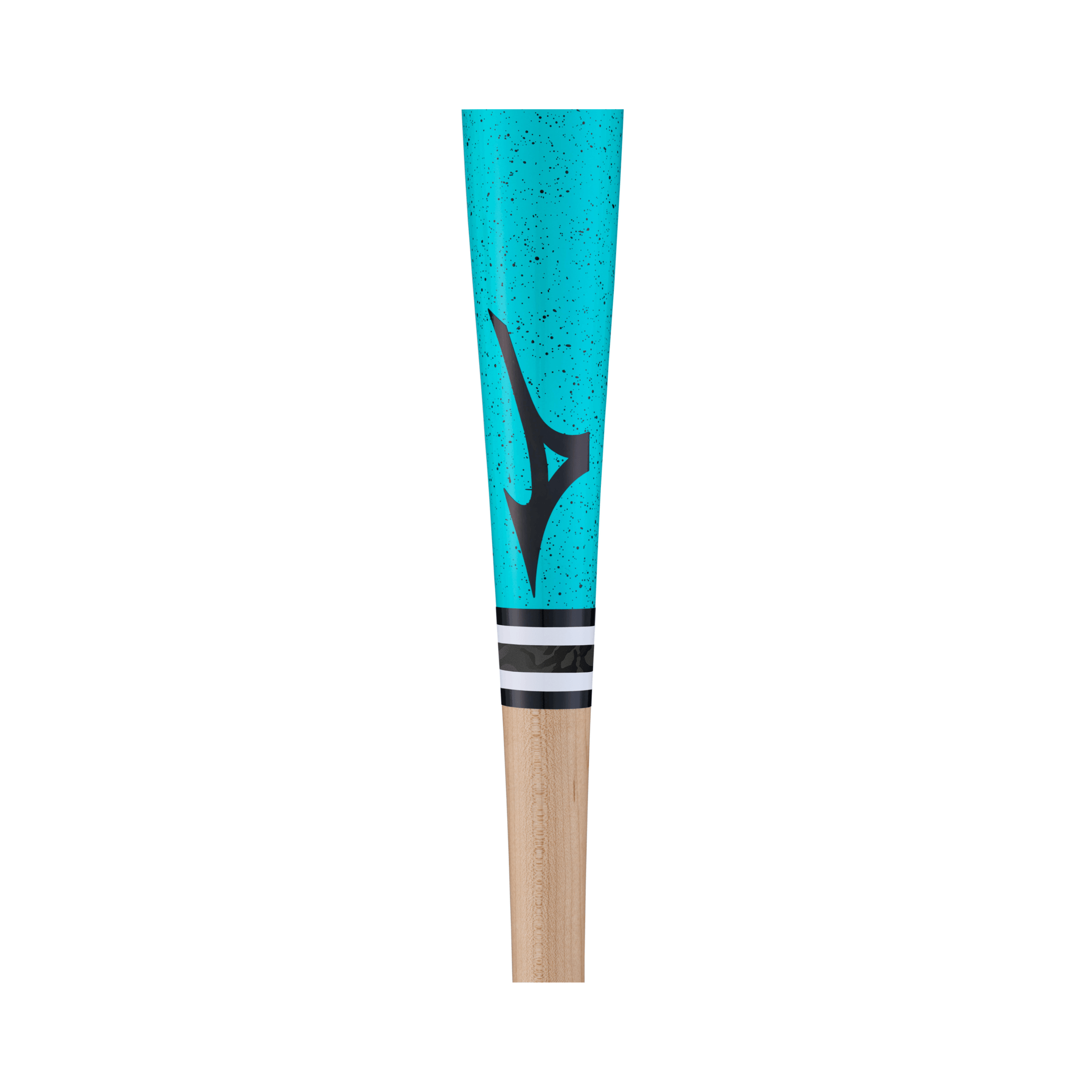Mizuno Pro MZM 110 Teal Green Maple wood bat handle taper detail showing smooth transition for comfortable grip