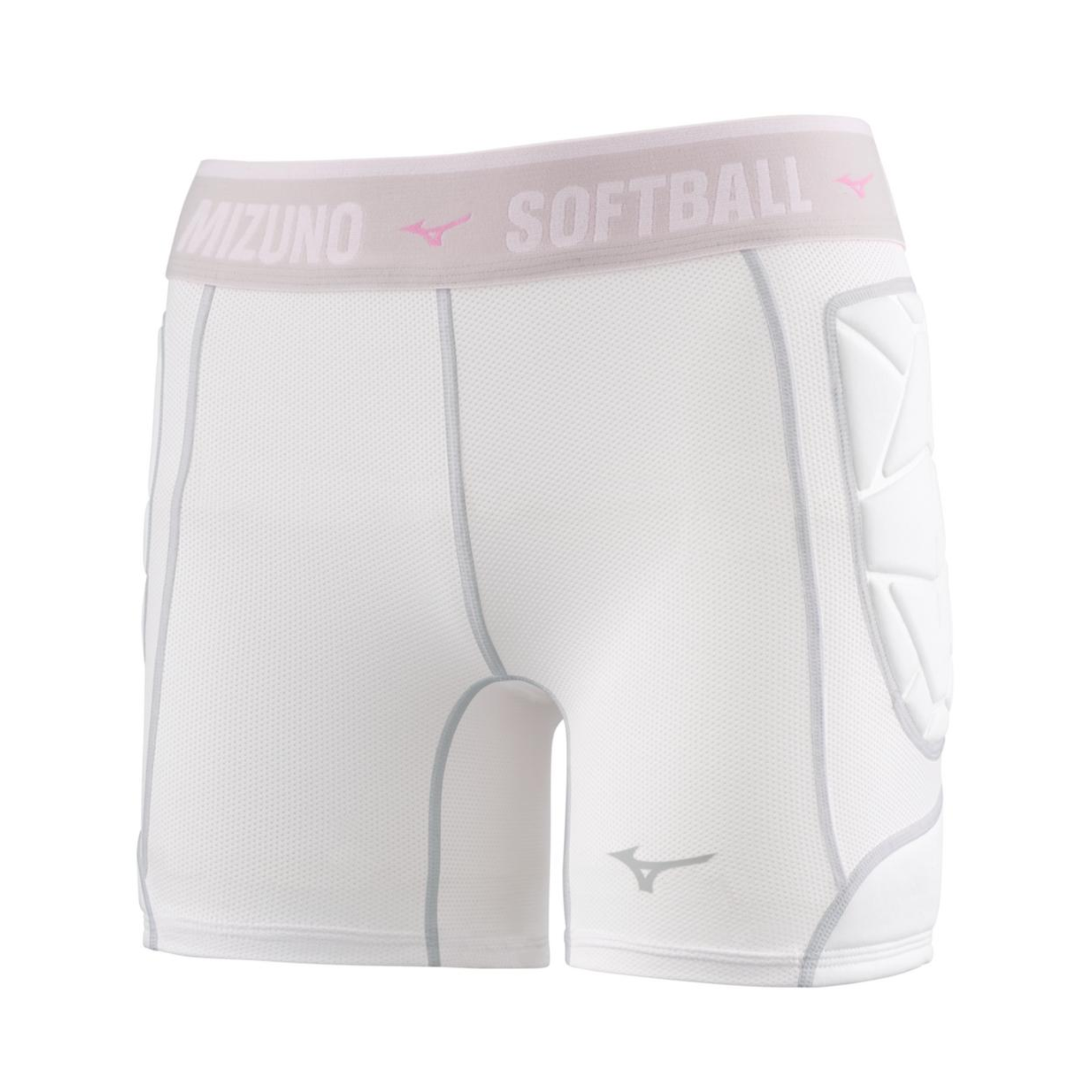 Mizuno Youth Girls RB Shield Padded Slider Shorts front view with protective foam padding.