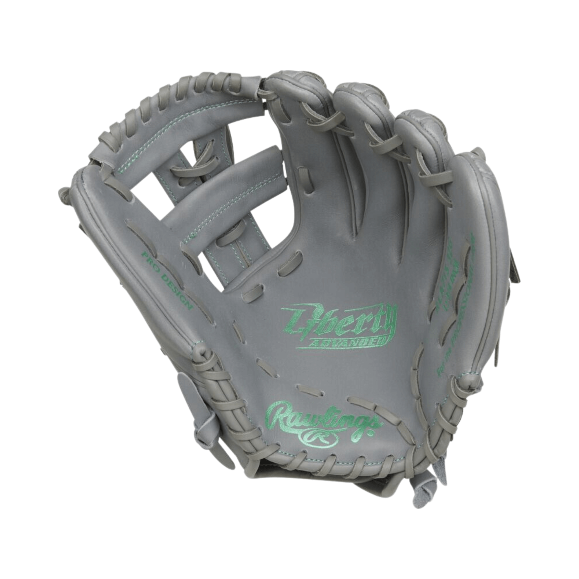 Rawlings Liberty Advanced 11.75-inch infield glove in gray, featuring full-grain leather and a soft feel for easy break-in.