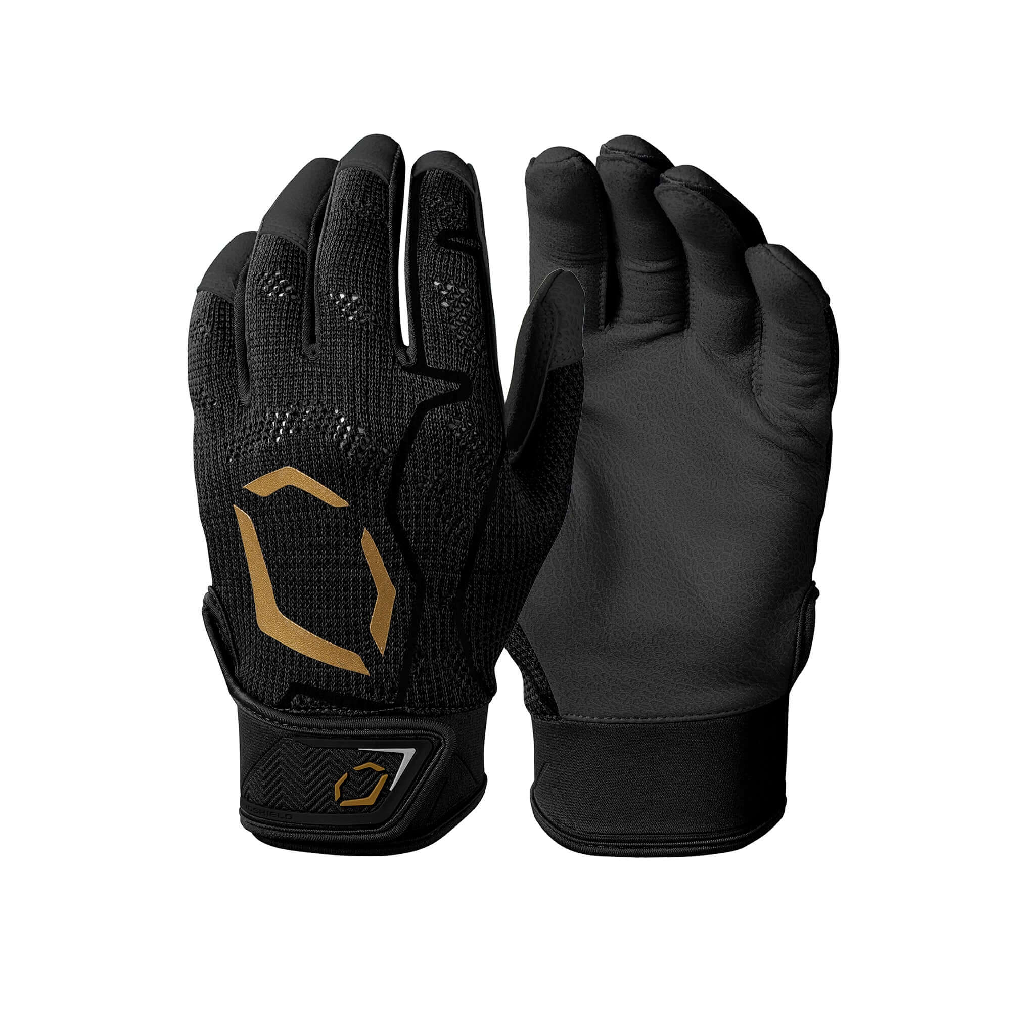 Evoshield Youth Pro-SRZ Black Batting Gloves with lightweight knit material