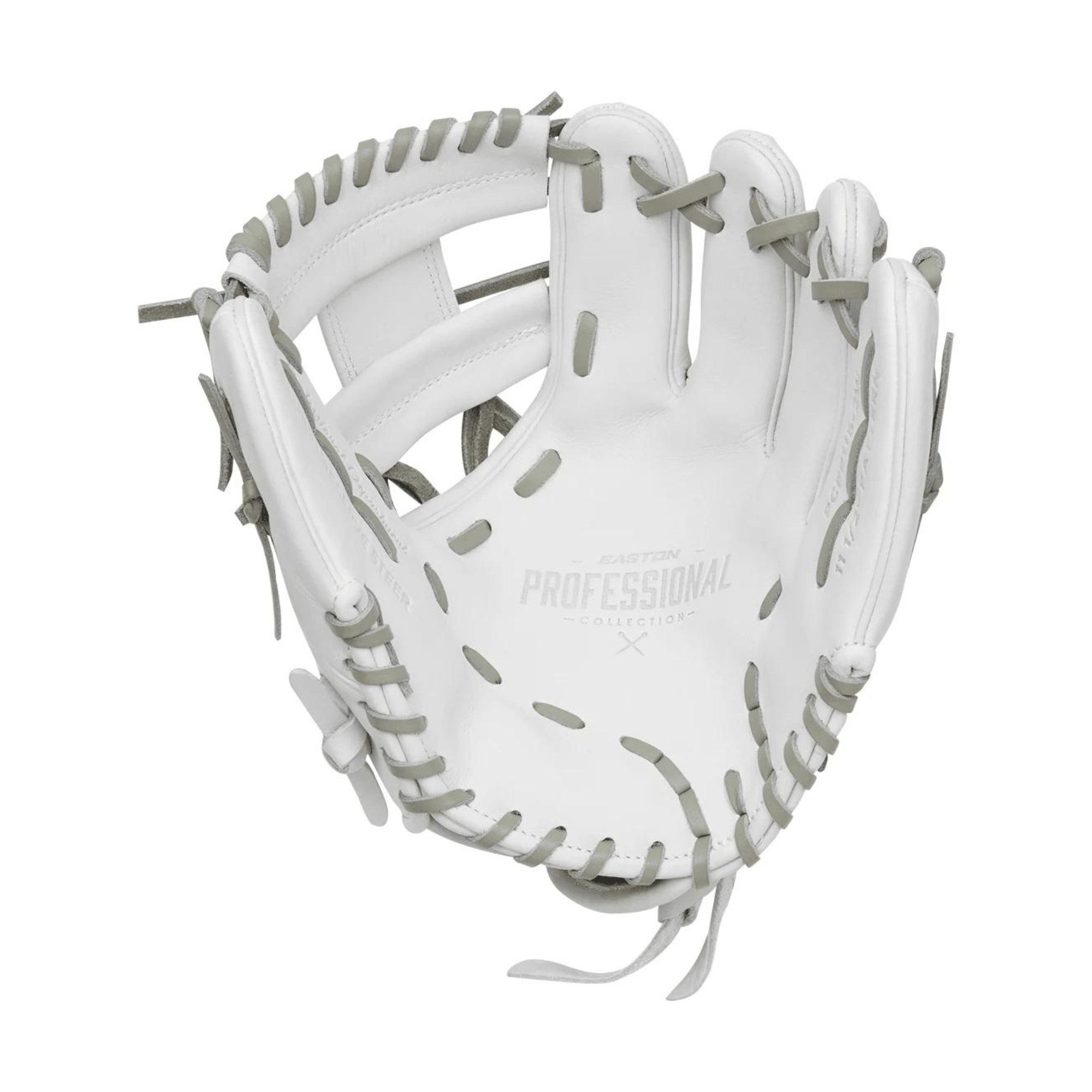 Easton Pro Collection 11.75" softball glove in white, crafted from premium steerhide leather for superior performance.