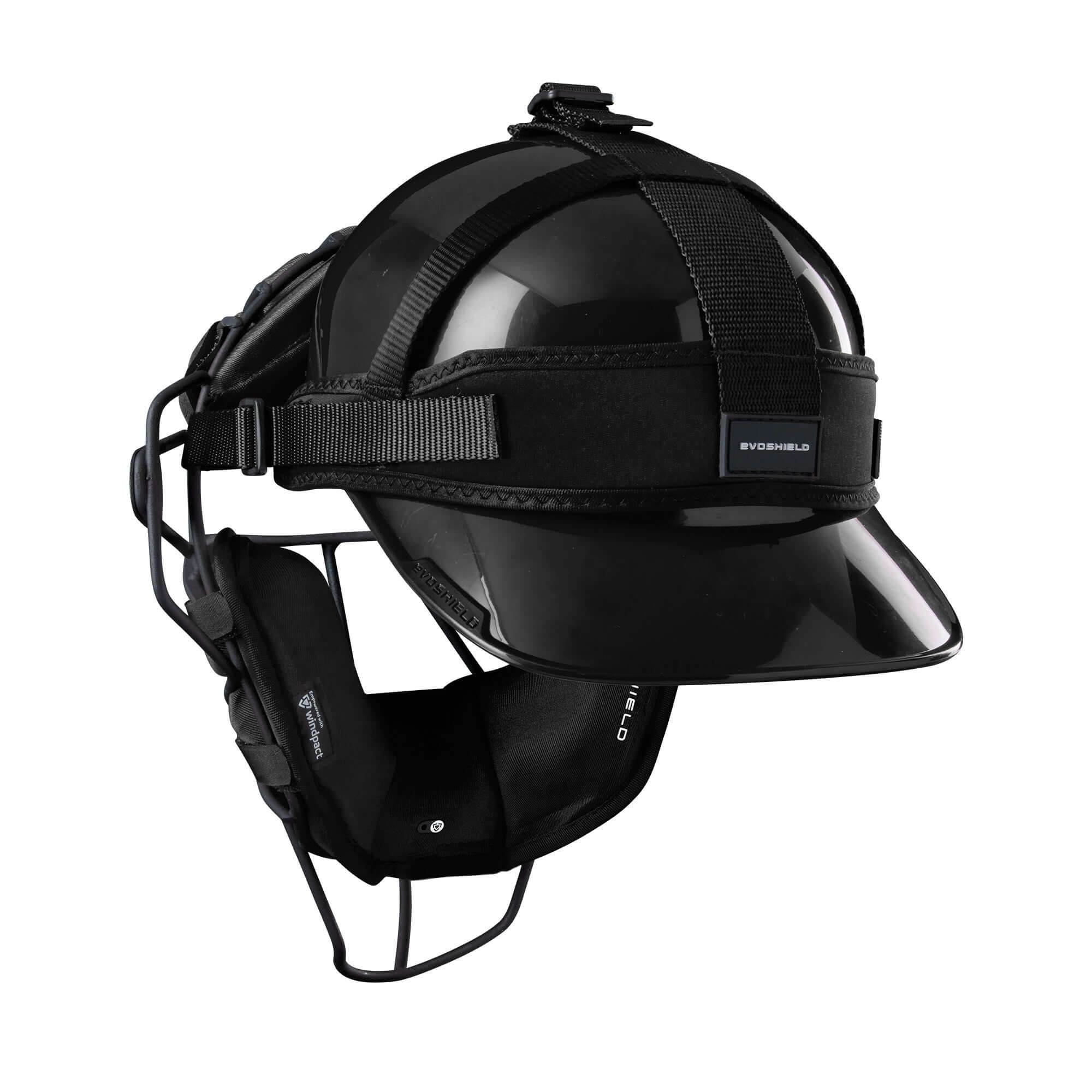 Evoshield Pro-SRZ Catcher's Face Mask in black, featuring Windpact's Crash Cloud™ technology and a comfortable design.