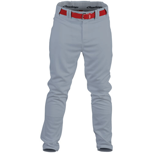 Rawlings Adult Pro 150 blue-gray baseball pants with gripper elastic waistband and flat-lock stitching.