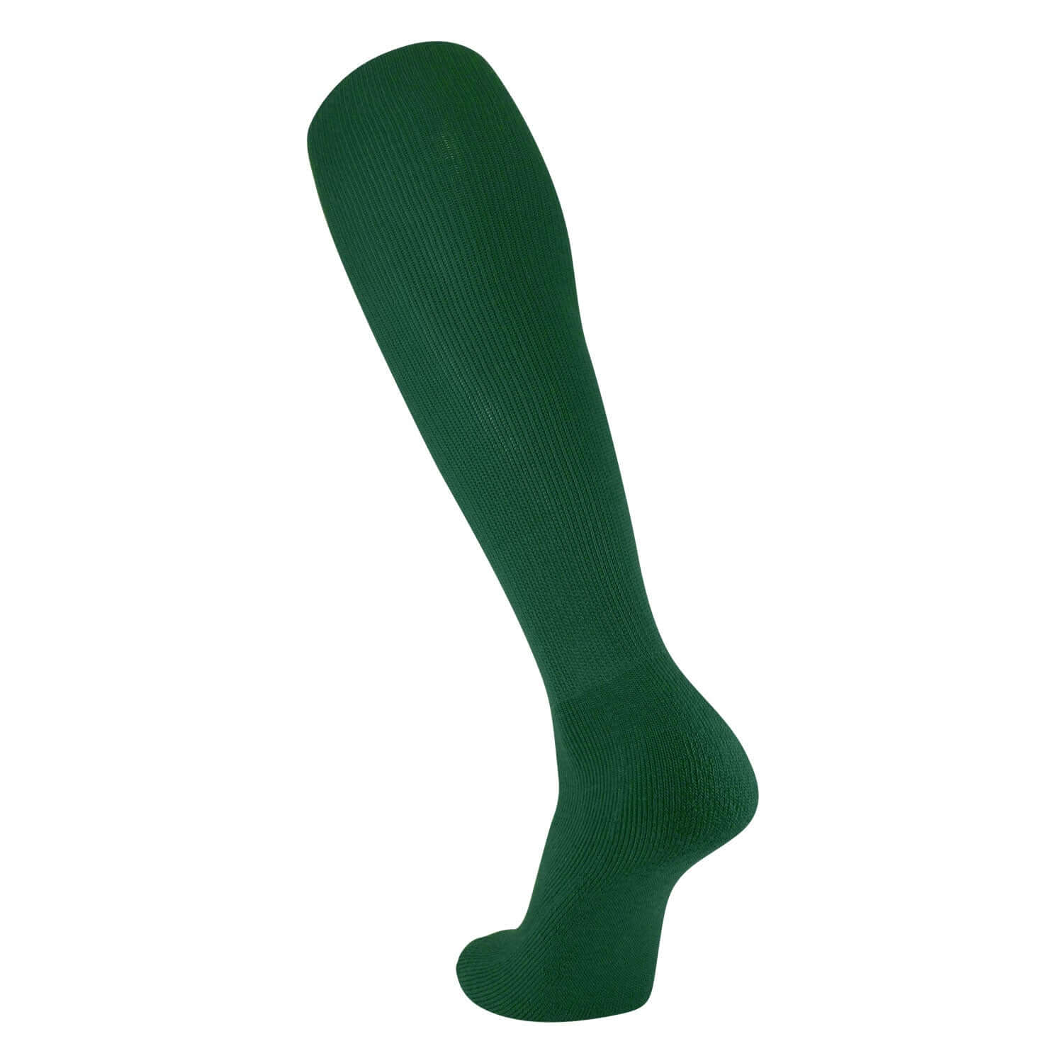 TCK Tube Sock in dark green, featuring over-calf design and cushioned footbed for comfort and style during sports.
