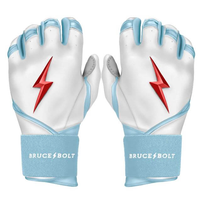 Bruce Bolt Premium Pro HAPP Series Long Cuff batting gloves inspired by Chicago flag, superior craftsmanship