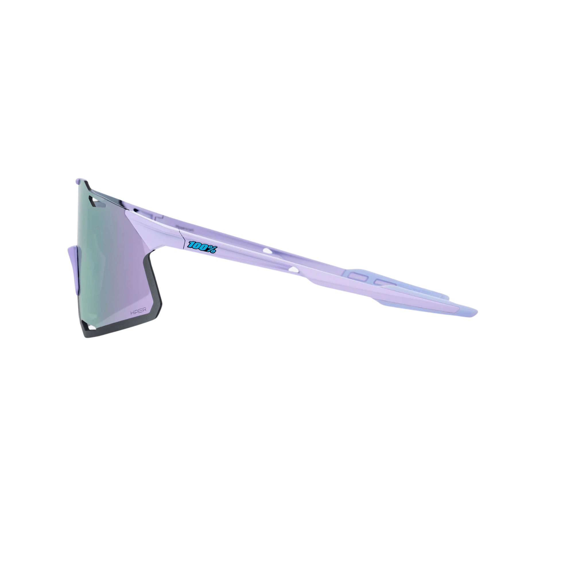 100% Hypercraft sunglasses with polished lavender frame and HiPER lavender mirror lens