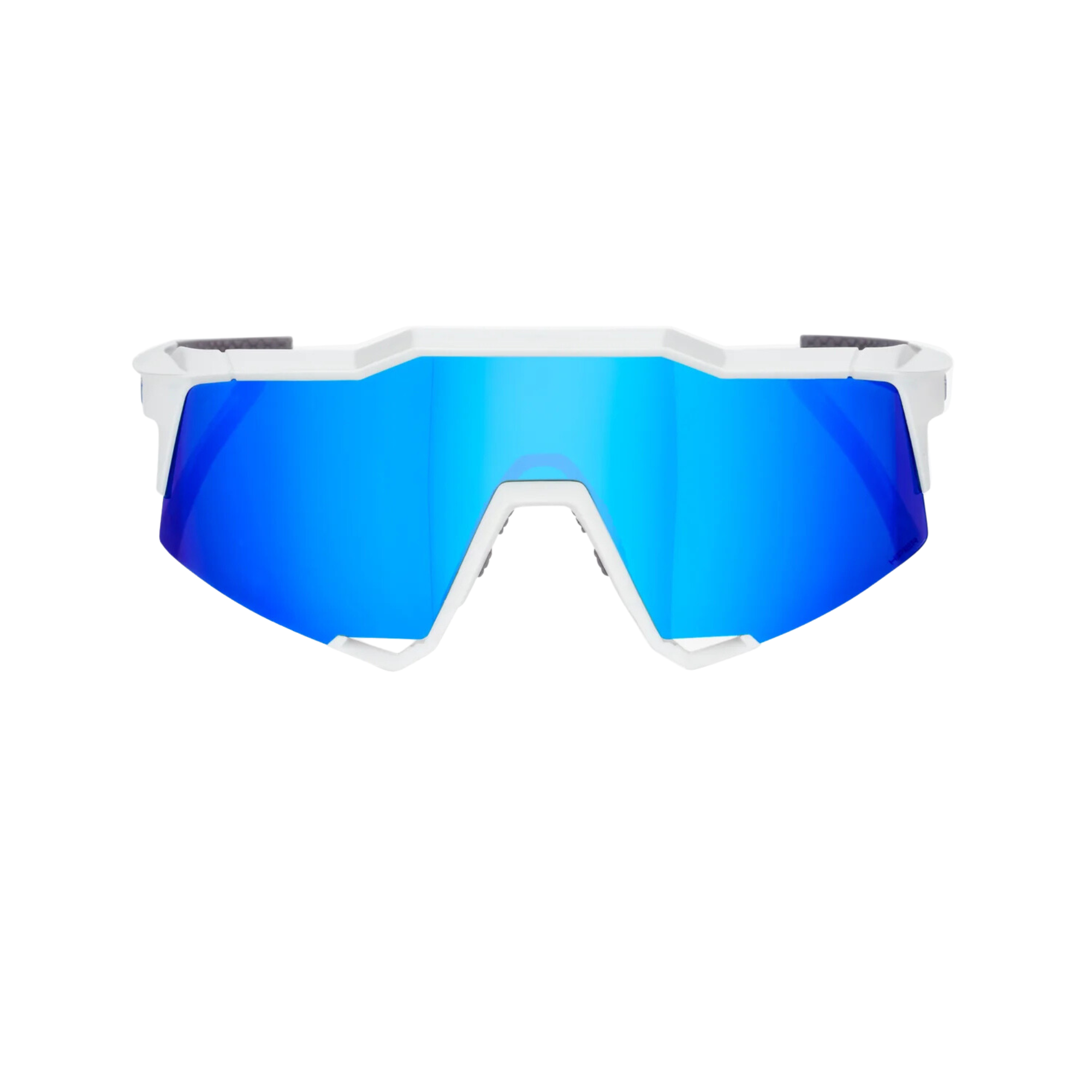 100% Speedcraft Matte White Hiper Blue Multilayer Mirror Lens