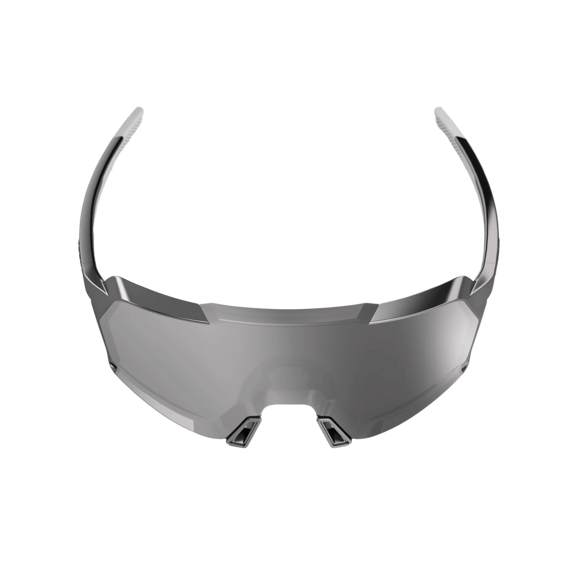 HiPER Silver mirror lens Korbin sport performance eyewear with Gloss Black Chrome frame, featuring 3DPlane Molded Lens technology.