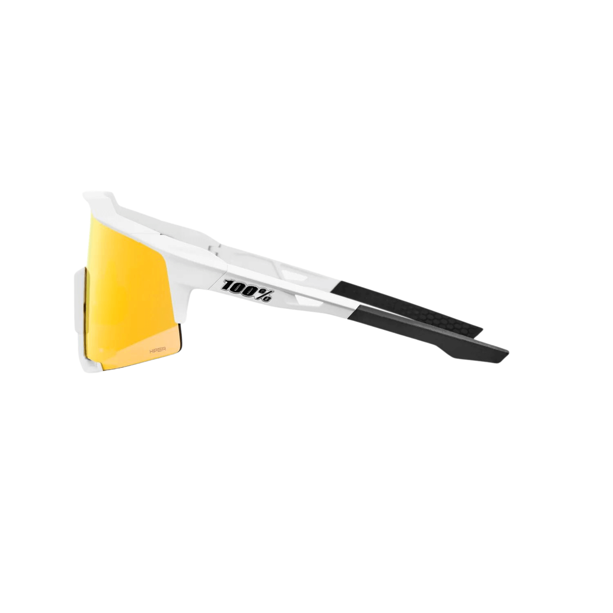 100% Speedcraft Soft Tact Off White sunglasses with HiPER Red multilayer mirror lens, designed for sports performance.