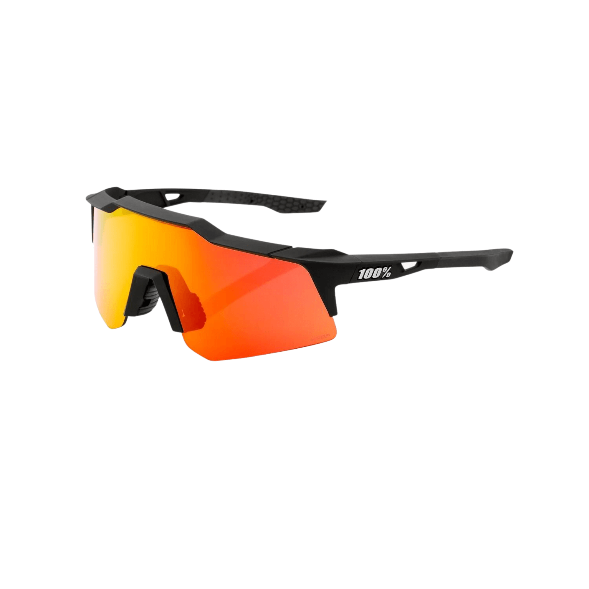 100% Speedcraft XS Black HiPER Red Mirror Lens Sunglasses for Small Faces