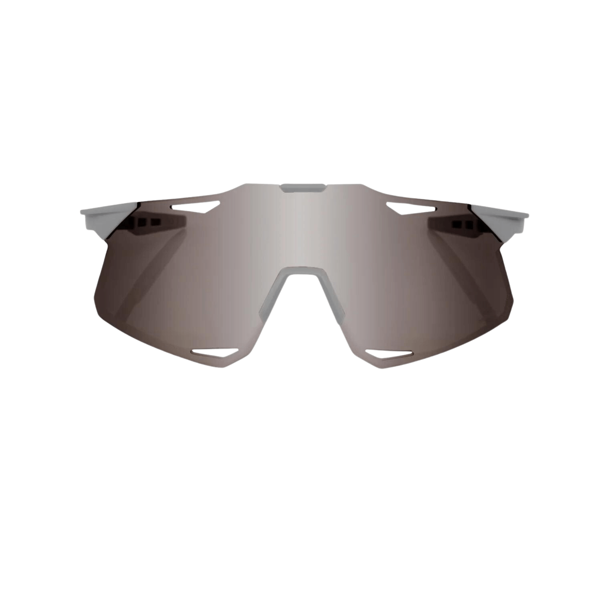 Matte Stone Grey rimless shield sunglasses with HiPER® Silver Mirror Lens