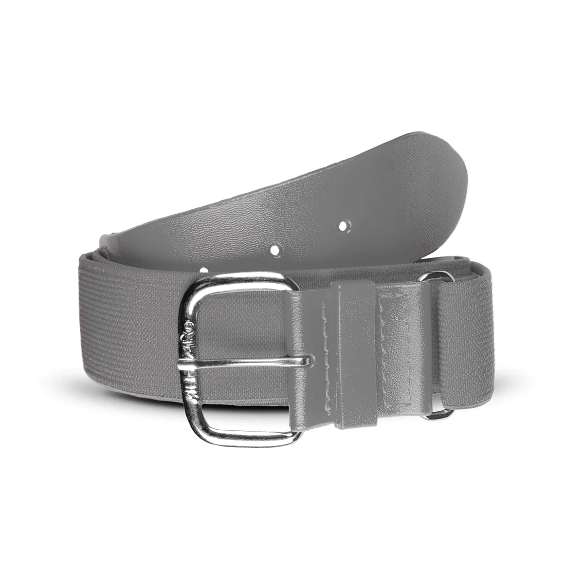 Helix adjustable elastic belt in grey with nickel-finished buckle and solid PVC tabs, ideal for uniforms and casual wear.