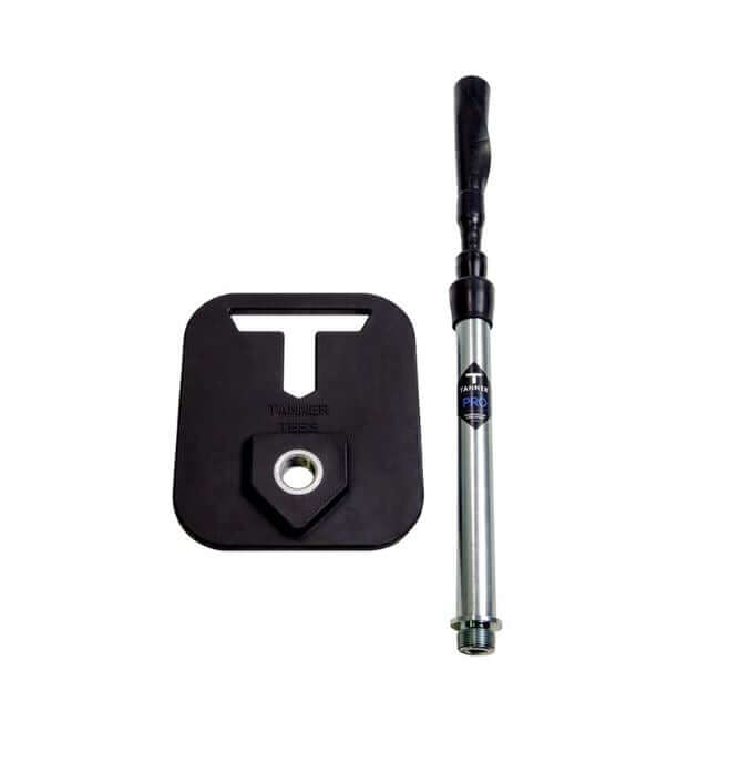 Tanner Pro batting tee with weighted base and adjustable height for enhanced performance in baseball and softball training.