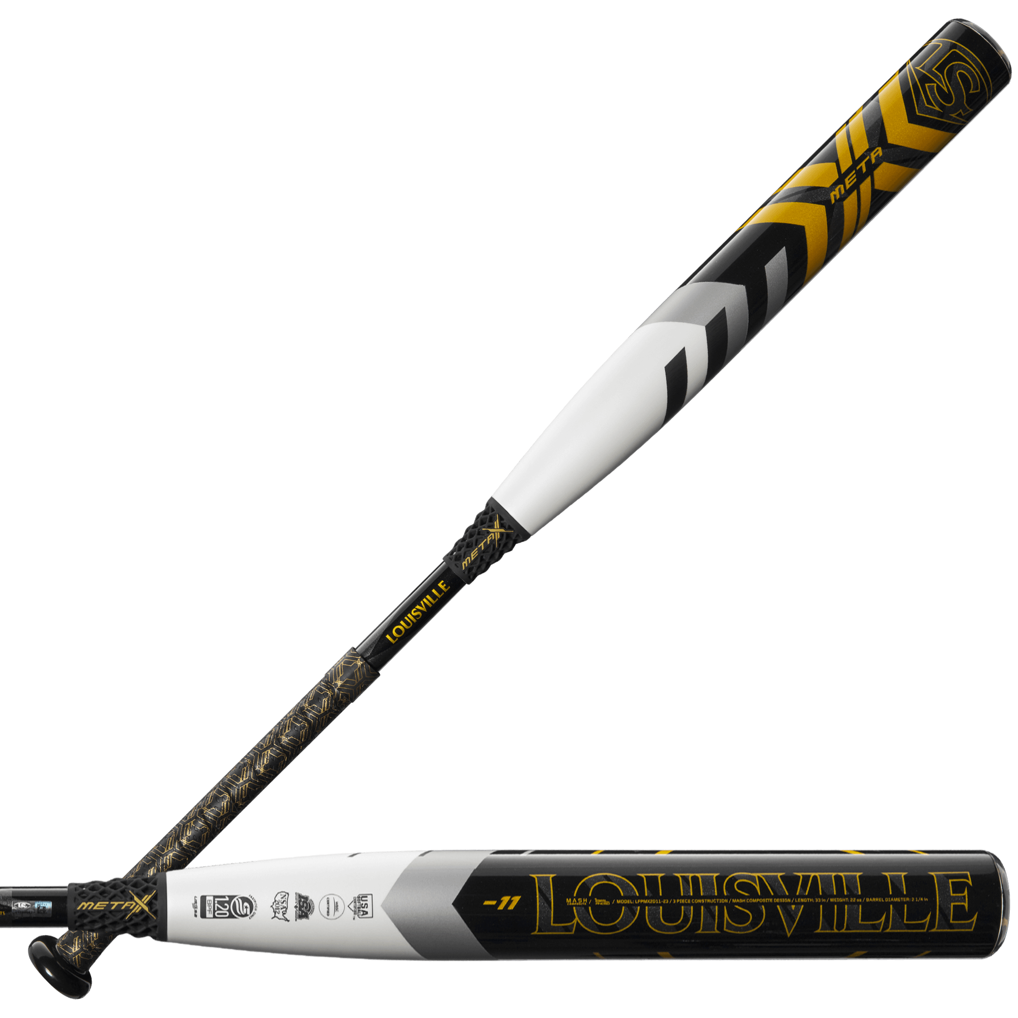 Louisville Slugger 2024 Meta FP (-11) Fastpitch Bat with MASH Composite Barrel for enhanced performance and control.